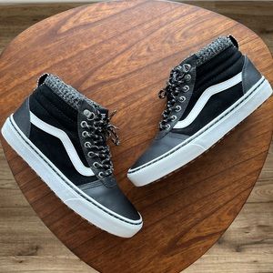 Vans Sk8 Ward Hi MTE Outdoor Winter Snow Sneaker Boot Shoe Black White Insulated